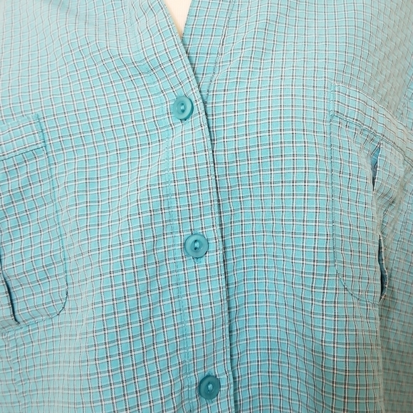 Dressbarn button down aqua size 1x shirt - Picture 9 of 11